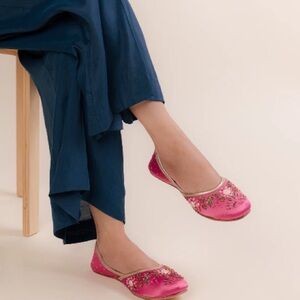 Hand Made- Pink Embellished Women's Flats